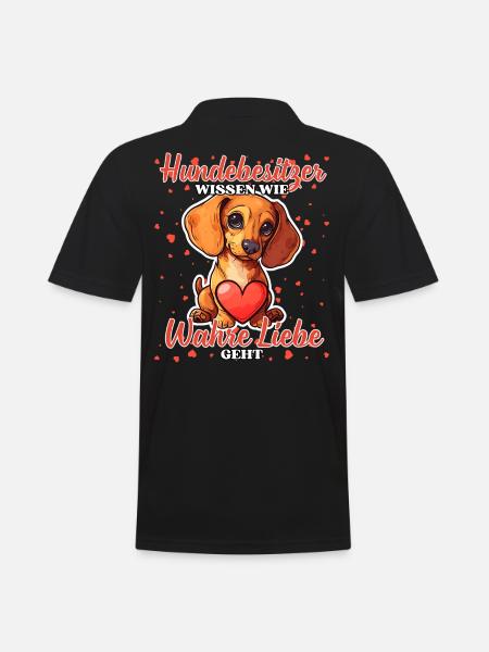 Hundebesitzer Wahre Liebe - Lustige Dackel Liebe - Männer Poloshirt - Schwarz