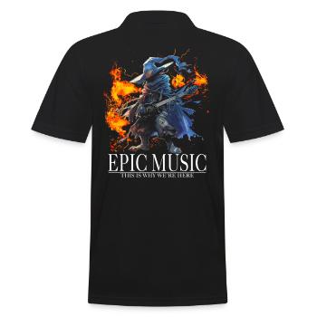 Epic Music Black Mage avec guitare électrique et feu - Polo Homme - noir - Dos - Kai (181cm)