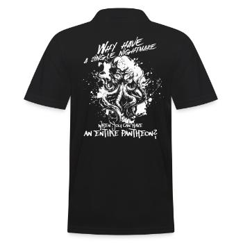 Pantheon - Cthulhu Kult Lovecraft Necronomicon - Männer Poloshirt - Schwarz - Hinten - Kai (181cm)