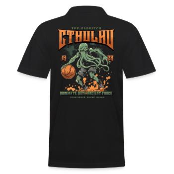 Basketball Cthulhu Kult Lovecraft Necronomicon - Männer Poloshirt - Schwarz - Hinten - Kai (181cm)