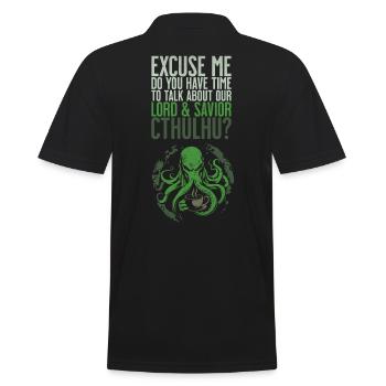 Lord & Savior Cthulhu Kult Lovecraft Necronomicon - Männer Poloshirt - Schwarz - Hinten - Kai (181cm)