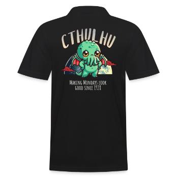 Montag 1928 - Cthulhu Kult Lovecraft Necronomicon - Männer Poloshirt - Schwarz - Hinten - Kai (181cm)
