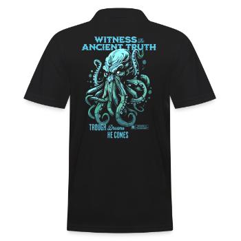 Ancient Truth Cthulhu Kult Lovecraft Necronomicon - Männer Poloshirt - Schwarz - Hinten - Kai (181cm)