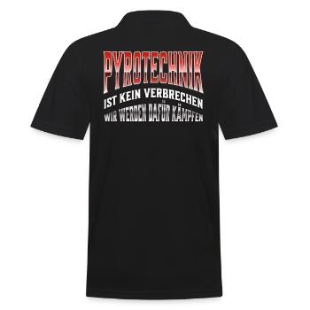 Pyrotechnics are not a crime - Meme Spruch - Men's Polo Shirt - black - Back - Kai (181cm)