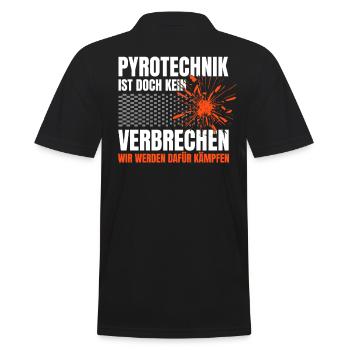 Pyrotechnics are not a crime - Meme Spruch - Men's Polo Shirt - black - Back - Kai (181cm)