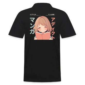 Manga Addicted - Kawaii Anime Girl Fashion Punk - Männer Poloshirt - Schwarz - Hinten - Kai (181cm)