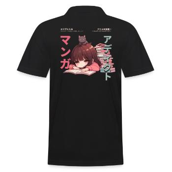 Manga Addicted - Kawaii Anime Girl Fashion Punk - Männer Poloshirt - Schwarz - Hinten - Kai (181cm)