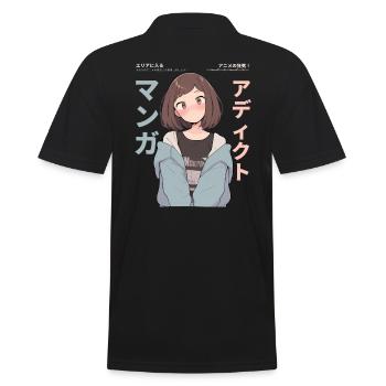 Manga Addicted - Kawaii Anime Girl Fashion Punk - Men's Polo Shirt - black - Back - Kai (181cm)