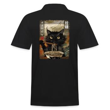 Japonais Ramen Chats Esthétique Kawaii - Polo Homme - noir - Dos - Kai (181cm)
