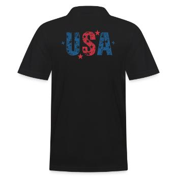 United States American Flag Independence Day - Men's Polo Shirt - black - Back - Kai (181cm)