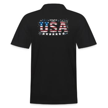 UAS American Pride Stars & Stripes - Men's Polo Shirt - black - Back - Kai (181cm)