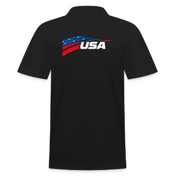 Patriotique États-Unis Logo Design Bleu Rouge Blanc - Polo Homme - noir - Dos - Kai (181cm)