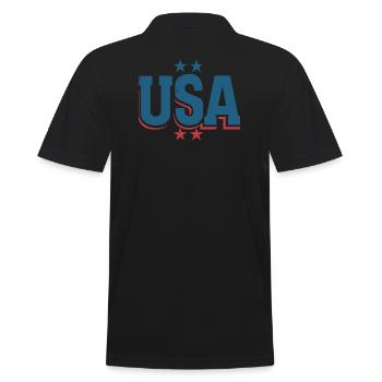 United States Independence Day American Flag - Men's Polo Shirt - black - Back - Kai (181cm)
