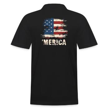 'Merica United States American Independence Day - Polo Homme - noir - Dos - Kai (181cm)