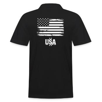 Jour de l’indépendance Drapeau américain des États-Unis Blanc - Polo Homme - noir - Dos - Kai (181cm)