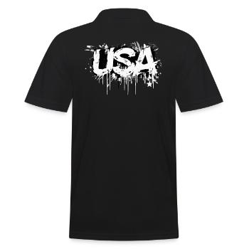 United States Graffiti American Independence Day - Men's Polo Shirt - black - Back - Kai (181cm)
