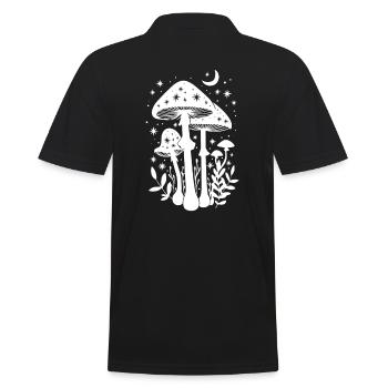 Mondphasen Cottagecore Goblincore Fairycore Pilz - Männer Poloshirt - Schwarz - Hinten - Kai (181cm)