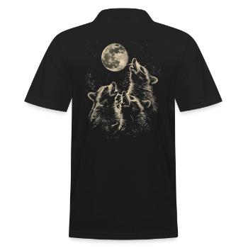 3 raton laveur lune hurlante têtes de raton laveur - Polo Homme - noir - Dos - Kai (181cm)