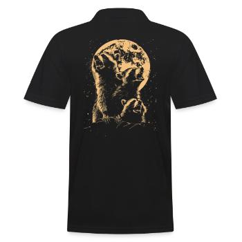 3 raton laveur lune hurlant tête de raton laveur humour - Polo Homme - noir - Dos - Kai (181cm)