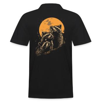 3 raton laveur lune hurlant tête de raton laveur cool - Polo Homme - noir - Dos - Kai (181cm)