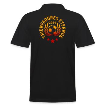Spanien Meisterschaft 2024 Frauen Männer España - Männer Poloshirt - Schwarz - Hinten - Kai (181cm)