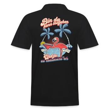 Flamingo 'I'm Here You Can Go' Party Design - Men's Polo Shirt - black - Back - Kai (181cm)