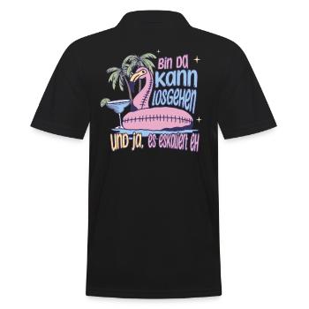 'I’m there can go' Flamingo Design Party - Polo Homme - noir - Dos - Kai (181cm)