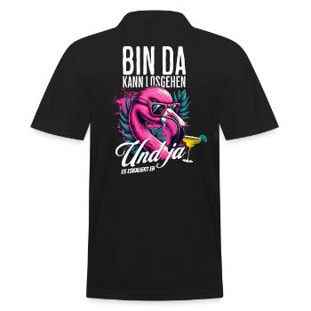 Flamingo 'I’m there can go' pour la fête - Polo Homme - noir - Dos - Kai (181cm)
