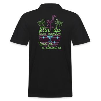 Flamingo 'I'm there can start' Saying Girls' Night Out - Men's Polo Shirt - black - Back - Kai (181cm)
