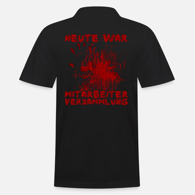 Heute war Mitarbeiterversammlung Halloween Spruch - Männer Poloshirt - Schwarz