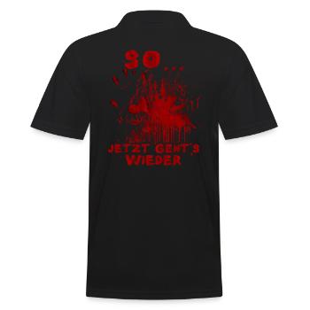 So, here we go again Funny Halloween Saying - Men's Polo Shirt - black - Back - Kai (181cm)