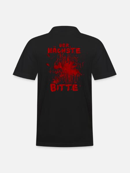 Next Please - Funny Halloween Saying - Men's Polo Shirt - black