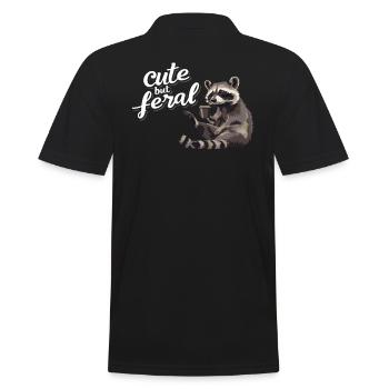 Drôle de buveur de café raton laveur - Mignon mais sauvage - Polo Homme - noir - Dos - Kai (181cm)