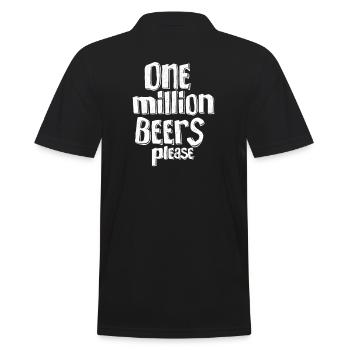 Eine Million Biere bitte - Humorvolles Bier Meme - Männer Poloshirt - Schwarz - Hinten - Kai (181cm)