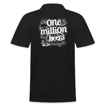 Eine Million Biere bitte - Bier Meme für Männer - Männer Poloshirt - Schwarz - Hinten - Kai (181cm)