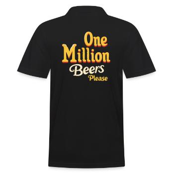 Eine Million Biere bitte - Lustiges Herren Design - Männer Poloshirt - Schwarz - Hinten - Kai (181cm)