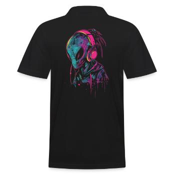 Casque DJ Alien UFO Alien Festival Alien - Polo Homme - noir - Dos - Kai (181cm)