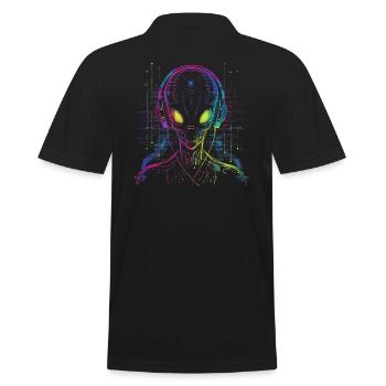 UFO Alien DJ Alien Festival Alien avec écouteurs - Polo Homme - noir - Dos - Kai (181cm)