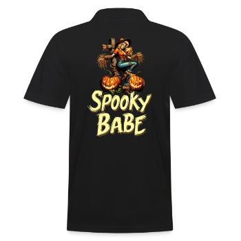 Spooky Babe Vogelscheuche Halloween Kostüm Damen - Männer Poloshirt - Schwarz - Hinten - Kai (181cm)