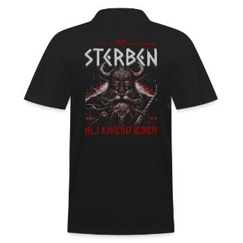 Wikinger Berserker Lieber stehend sterben Krieger - Männer Poloshirt - Schwarz - Hinten - Kai (181cm)