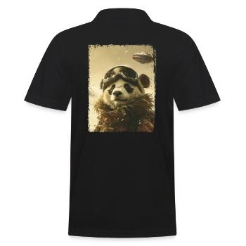 OVNI rétro vintage étrange alien panda d’hiver - Polo Homme - noir - Dos - Kai (181cm)