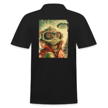 OVNI rétro vintage étrange Alien Ski lézard - Polo Homme - noir - Dos - Kai (181cm)