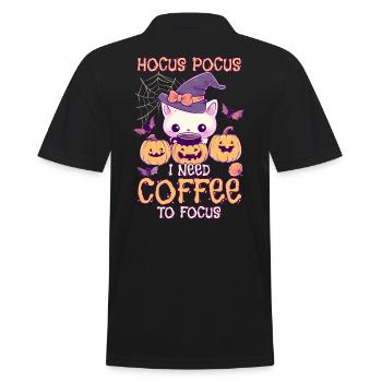 Hocus Pocus Coffee Halloween Funny Gift - Men's Polo Shirt - black - Back - Kai (181cm)