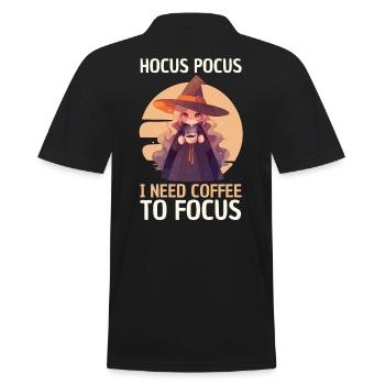 Hocus Pocus Kaffee Hexe Niedlich Lustig - Männer Poloshirt - Schwarz - Hinten - Kai (181cm)