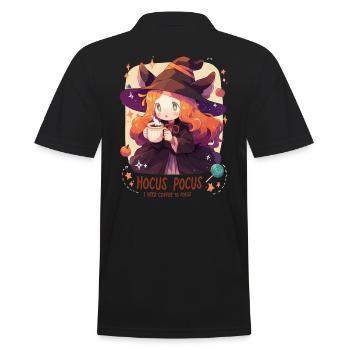 Hocus Pocus Hexe Kaffee Kürbisse Halloween - Männer Poloshirt - Schwarz - Hinten - Kai (181cm)