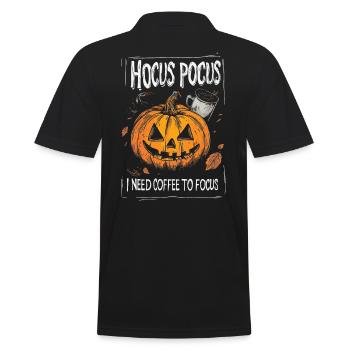 Hocus Pocus Kürbis Kaffee Halloween Lustig - Männer Poloshirt - Schwarz - Hinten - Kai (181cm)
