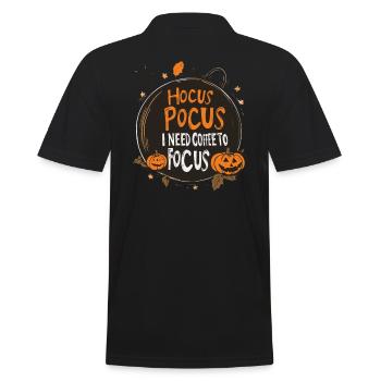Hocus Pocus Kaffee Halloween Kürbis Lustig - Männer Poloshirt - Schwarz - Hinten - Kai (181cm)