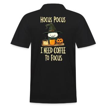 Hocus Pocus Kaffee Halloween Hexe Lustig - Männer Poloshirt - Schwarz - Hinten - Kai (181cm)