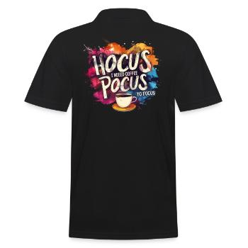 Buntes Hocus Pocus Kaffee Design Lustig - Männer Poloshirt - Schwarz - Hinten - Kai (181cm)