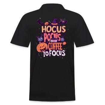 Hocus Pocus Halloween Kaffee Kürbis Fledermäuse - Männer Poloshirt - Schwarz - Hinten - Kai (181cm)